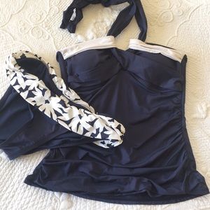 Liz Claiborne Classic Navy 50’s style swimsuit